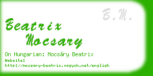 beatrix mocsary business card