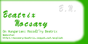 beatrix mocsary business card